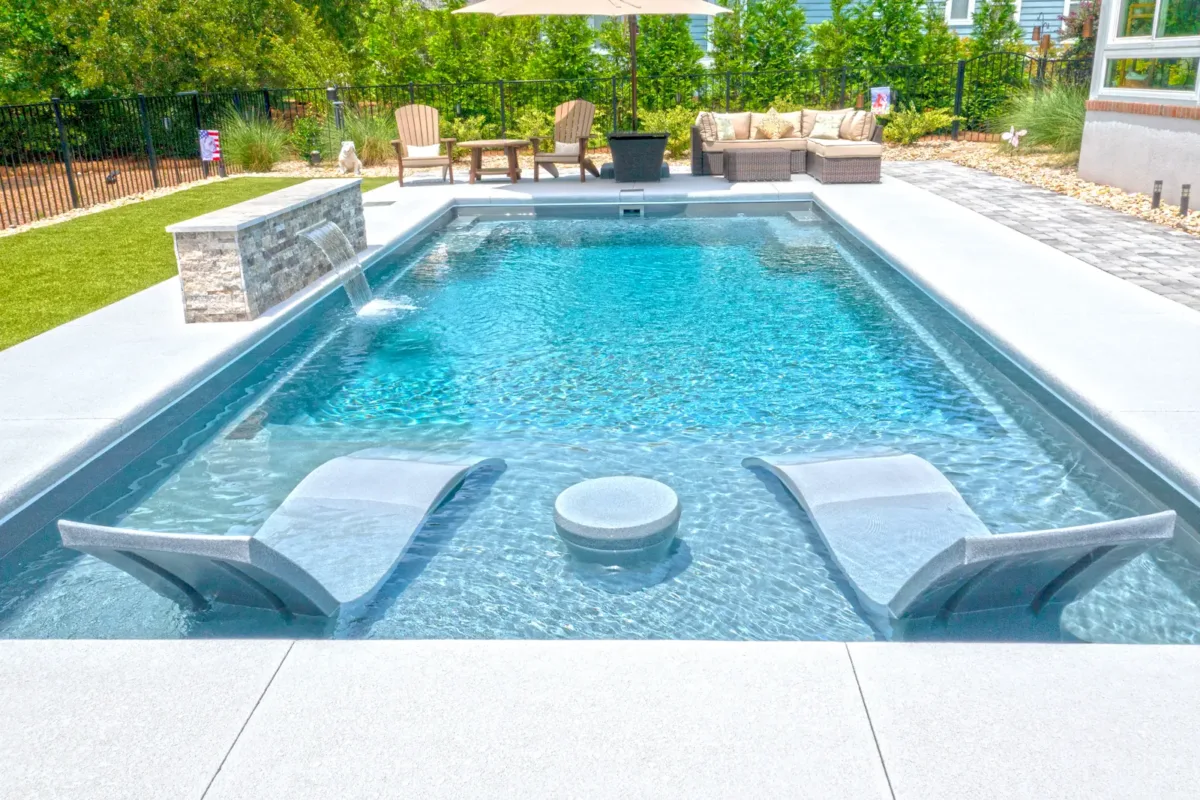 Completed pool installation project