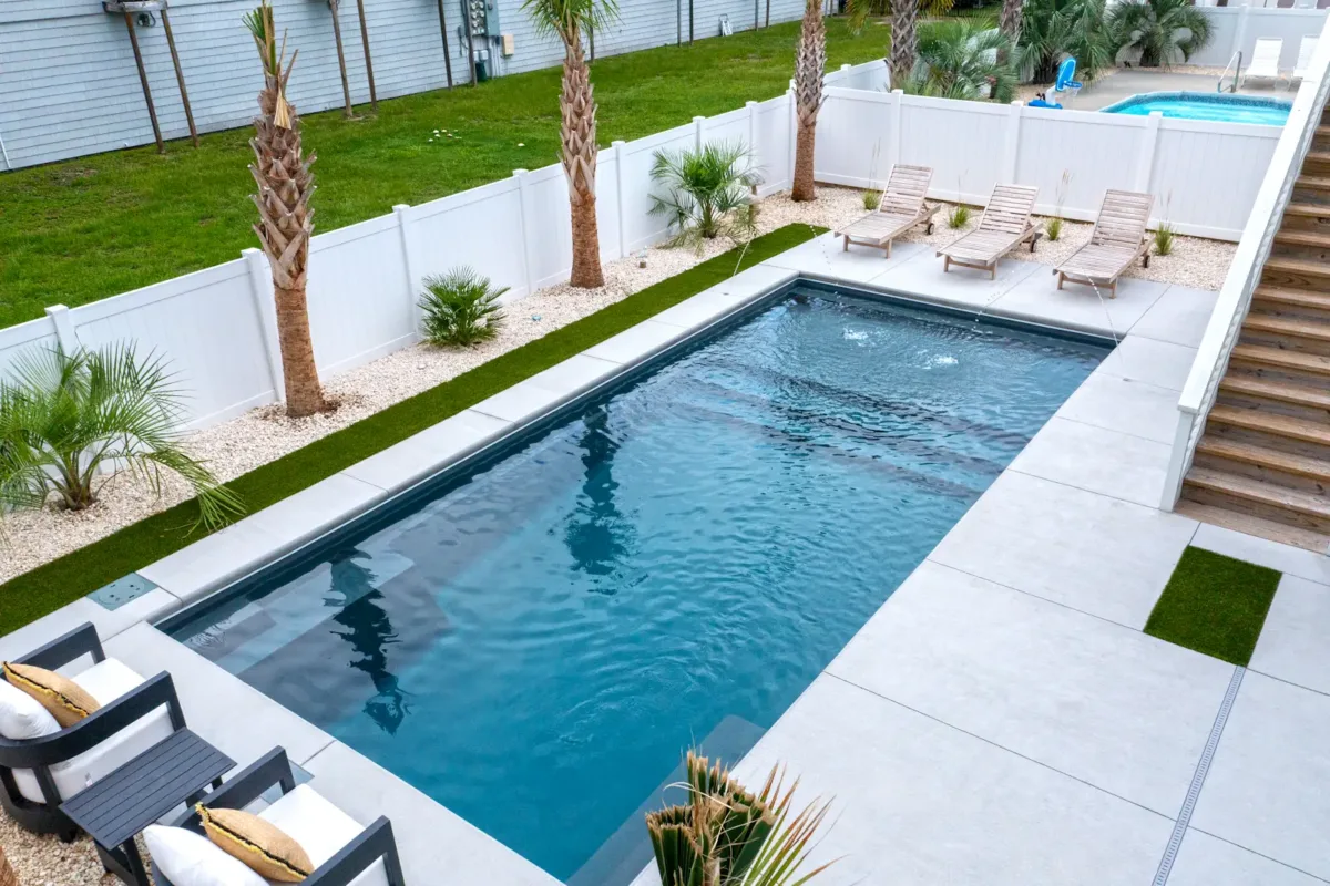 Completed pool installation project