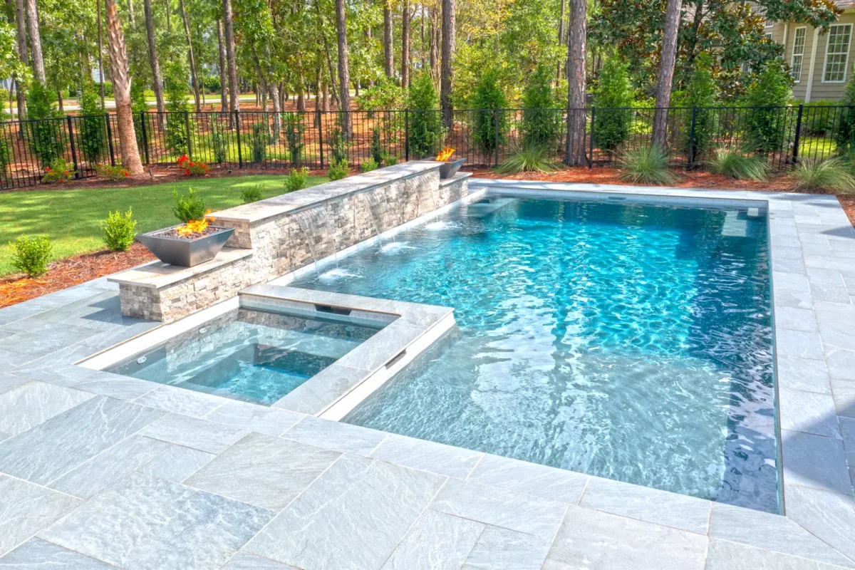 Completed pool installation project